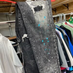 Staple Black Jeans with Blue Accents